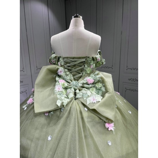 Mumuleo Sage Green Quinceanera Dress off the Shoulder 15 Dresses BallGown Vestidos Anos Quinceaneras Vestido Fiesta
