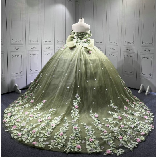 Mumuleo Sage Green Quinceanera Dress off the Shoulder 15 Dresses BallGown Vestidos Anos Quinceaneras Vestido Fiesta