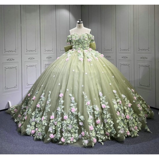 Mumuleo Sage Green Quinceanera Dress off the Shoulder 15 Dresses BallGown Vestidos Anos Quinceaneras Vestido Fiesta