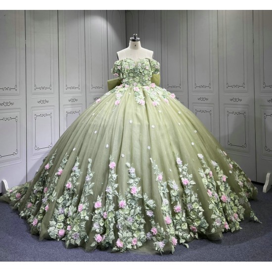 Mumuleo Sage Green Quinceanera Dress off the Shoulder 15 Dresses BallGown Vestidos Anos Quinceaneras Vestido Fiesta