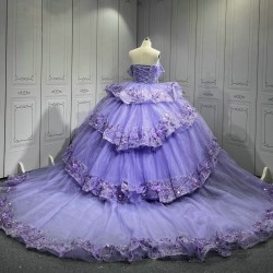 2025 Mumuleo Lilac 4 in 1 Quinceanera Dresses Vestidos Para De 15 Aos De Blanco De Quinceaera De Mariposa De 15 Aos Color Vino