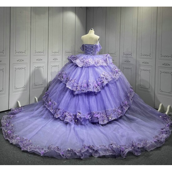 2025 Mumuleo Lilac 4 in 1 Quinceanera Dresses Vestidos Para De 15 Aos De Blanco De Quinceaera De Mariposa De 15 Aos Color Vino