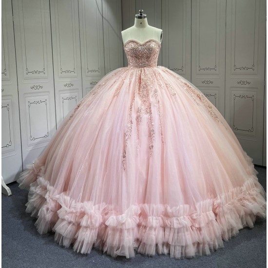 Mumuleo Blush pink Quinceanera Dresses Mexican Vestidos De Quinceaera 2025 Vestidos Para Me Da Noiva Dulces 16 Vestidos