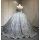 Mumuleo Metallic Blue Quinceanera Dress Lace Appliques 15 Dresses Ball Gown Vestidos Anos Quinceaneras Vestido Fiesta