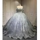 Mumuleo Metallic Blue Quinceanera Dress Lace Appliques 15 Dresses Ball Gown Vestidos Anos Quinceaneras Vestido Fiesta