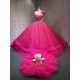 Mumuleo Fuchsia Sweet 16 Dress Vestido 15 Aos Con Cola Desmontable Vestidos De Quinceaneras Ball Gown Prom Dress with Long Train