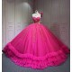 Mumuleo Fuchsia Sweet 16 Dress Vestido 15 Aos Con Cola Desmontable Vestidos De Quinceaneras Ball Gown Prom Dress with Long Train