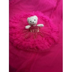 Fuchsia Ruffled Doll Quinceanera Teddy Bear Gowns Appliqued Vestidos De Quinceanera Gowns Decoration Bear Customised