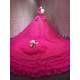 Fuchsia Ruffled Doll Quinceanera Teddy Bear Gowns Appliqued Vestidos De Quinceanera Gowns Decoration Bear Customised