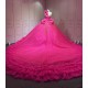Mumuleo Fuchsia Sweet 16 Dress Vestido 15 Aos Con Cola Desmontable Vestidos De Quinceaneras Ball Gown Prom Dress with Long Train