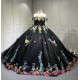 Floral Black Quinceanera Dresses With Flowers Vestidos De Fiesta Prom Dresses Vestidos de 15 Anos Quinceanera 2025