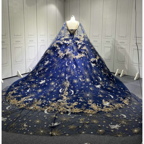 Blue With Gold Vestidos De 15 Anos Quinceaneras 2025 Robes De SoreeVestido De Festa Vestidos En LiquidacionEnvio Gratis