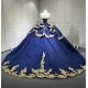 Blue With Gold Vestidos De 15 Anos Quinceaneras 2025 Robes De SoreeVestido De Festa Vestidos En LiquidacionEnvio Gratis