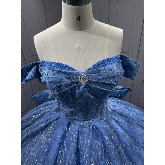 2025 Sky Blue Quinceanera Dresses Princess Ball Gown Lace Appliques Sweetheart Girls Sweet 15 Vestidos De 15 Anos