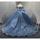 2025 Sky Blue Quinceanera Dresses Princess Ball Gown Lace Appliques Sweetheart Girls Sweet 15 Vestidos De 15 Anos