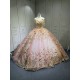 Vestidos de 15 Quinceañera Amarillo Debutante Longo Princesa Vestidos de xv Años Color Rose Gold Quinceanera Dresses