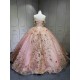 Vestidos de 15 Quinceañera Amarillo Debutante Longo Princesa Vestidos de xv Años Color Rose Gold Quinceanera Dresses