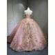Vestidos de 15 Quinceañera Amarillo Debutante Longo Princesa Vestidos de xv Años Color Rose Gold Quinceanera Dresses