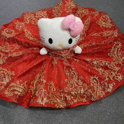 Red With Gold Mini Quinceanera Teddy Bear Gowns Appliqued Vestidos de Quinceanera Gowns Decoration Bear Customised