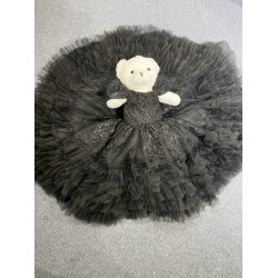 Black Ruffled Mini Doll Quinceanera Teddy Bear Gowns Appliqued Vestidos De Quinceanera Gowns Decoration Bear Customised