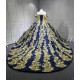 Shenzhen Mumuliao Plus Size Navy With Gold Quinceanera Dress Vestidos Para 15 Aos De Quinceaera 15 Sweet 16 De 15 Aos Azul