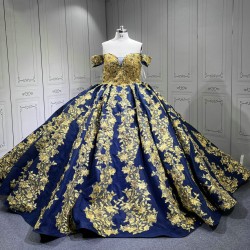 Shenzhen Mumuliao Plus Size Navy With Gold Quinceanera Dress Vestidos Para 15 Aos De Quinceaera 15 Sweet 16 De 15 Aos Azul