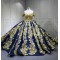 Shenzhen Mumuliao Plus Size Navy With Gold Quinceanera Dress Vestidos Para 15 Aos De Quinceaera 15 Sweet 16 De 15 Aos Azul