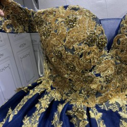 Shenzhen Mumuliao Plus Size Navy With Gold Quinceanera Dress Vestidos Para 15 Aos De Quinceaera 15 Sweet 16 De 15 Aos Azul
