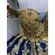 Shenzhen Mumuliao Plus Size Navy With Gold Quinceanera Dress Vestidos Para 15 Aos De Quinceaera 15 Sweet 16 De 15 Aos Azul