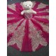Pink With Silver Mini Quinceanera Teddy Bear Gowns Appliqued Vestidos De Quinceanera Gowns Decoration Bear Customised