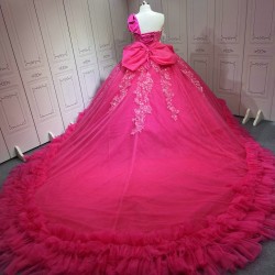 One Shoulder Fuchsia Quinceanera DressesVestidos Para Quiseaera Vestidos De 15Aos De Fiesta Mexicana Quince