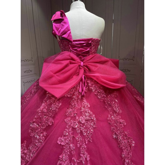 One Shoulder Fuchsia Quinceanera DressesVestidos Para Quiseaera Vestidos De 15Aos De Fiesta Mexicana Quince