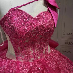 One Shoulder Fuchsia Quinceanera DressesVestidos Para Quiseaera Vestidos De 15Aos De Fiesta Mexicana Quince