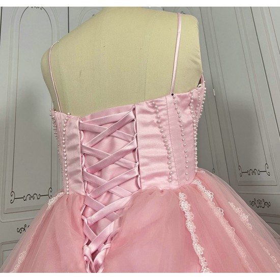 A Line Blush Pink Prom Dresses CBWD00133