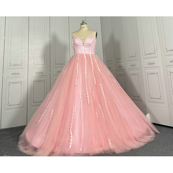 A Line Blush Pink Prom Dresses CBWD00133