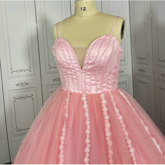A Line Blush Pink Prom Dresses CBWD00133