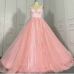 A Line Blush Pink Prom Dresses CBWD00133