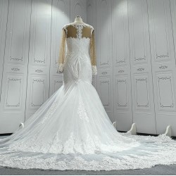 African Mermaid Wedding Dress With Long Sleeves CBWD00130
