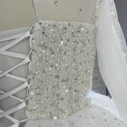 Beaded Round Neck Ball Gown Wedding Dress CBWD00128