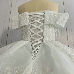 Cathedral Train Off The Shoulder Ball Gown Wedding Dresses CBWD00121