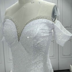 Cold Shoulder African Mermaid Wedding Dresses CBWD00118