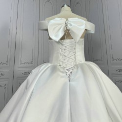 Elegant Satin Ball Gown Wedding Dresses CBWD00117