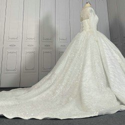 Fully Beaded Luxury Ball Gown Wedding Dresses With Long Sleeves CBWD00111