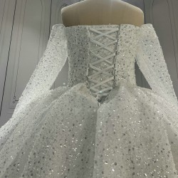 Fully Beaded Luxury Wedding Dresses With Long Sleeves CBWD00108