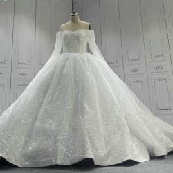Fully Beaded Luxury Wedding Dresses With Long Sleeves CBWD00108