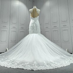 Halter Neck Classic Lace Mermaid Wedding Dress CBWD00105