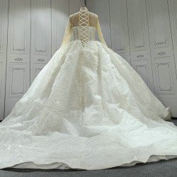 High Collar Beaded Luxury Wedding Ball Gowns