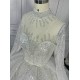 High Collar Luxurious Ball Gown Wedding Dress With Long Sleeves CBWD00100