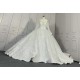 High Collar Luxurious Ball Gown Wedding Dress With Long Sleeves CBWD00100