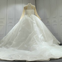 High Collar Sparkly Ball Gown Wedding Dresses CBWD0095